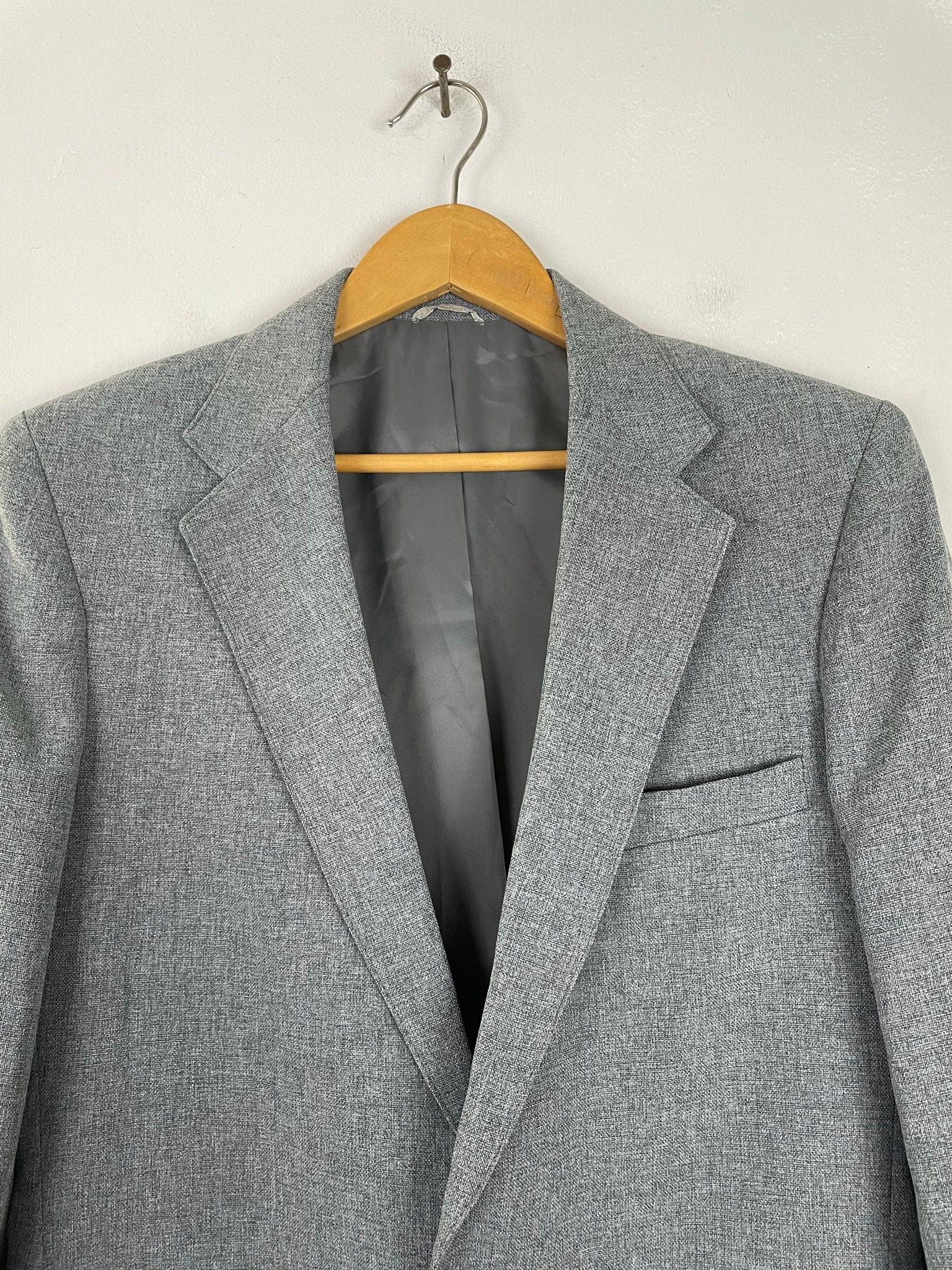 Vintage Levis Action Suit Gray Sport Coat Mens Size 38L, 80s Levi ...