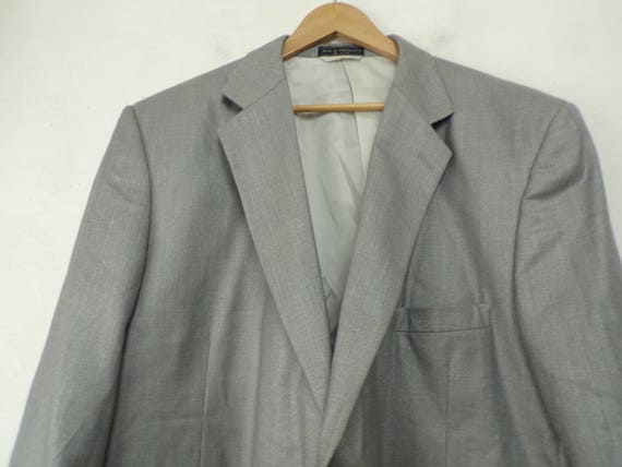 Vintage Mens Gray Blazer, 1980s  Light Gray Size … - image 3