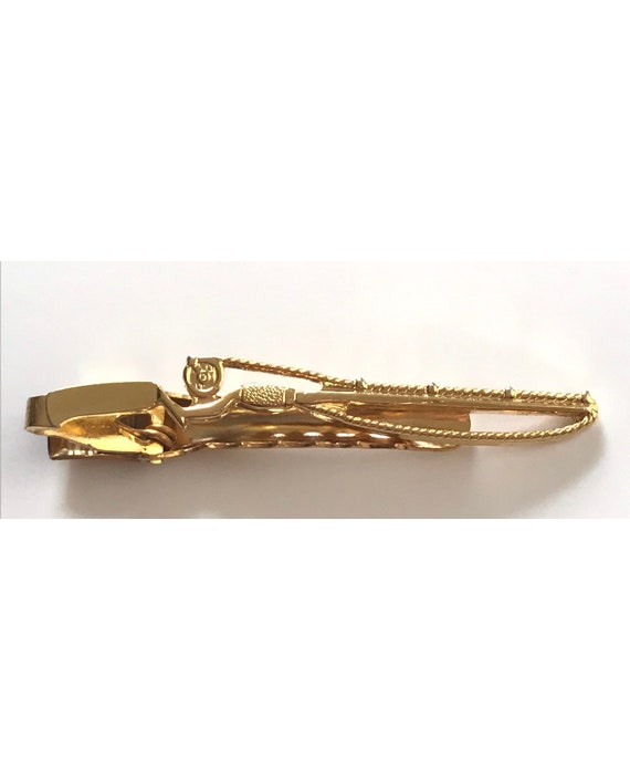 Vintage Gold Rifle Tie Clip, Gun Tie Bar, Rifle Ti