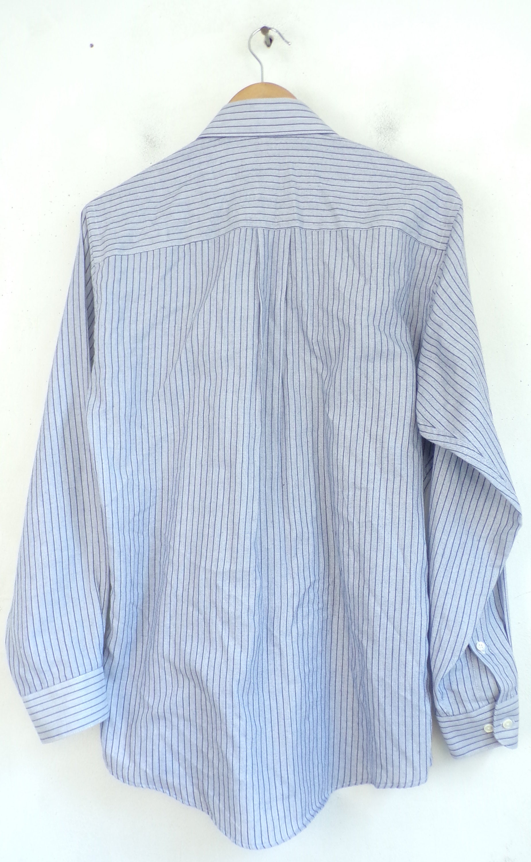Vintage Mens Striped Shirt, 1990s Blue Button Down Size 15.5 32-33 ...