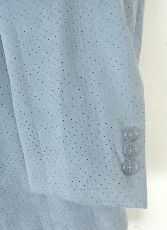 70s Light Blue Textured Blazer Mens 42R, Pin Hole… - image 5