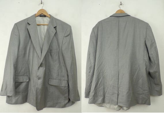 Vintage Mens Gray Blazer, 1980s  Light Gray Size … - image 2
