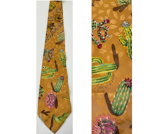 1992 Nicole Miller Cactus Tie, Vintage Nicole Mill