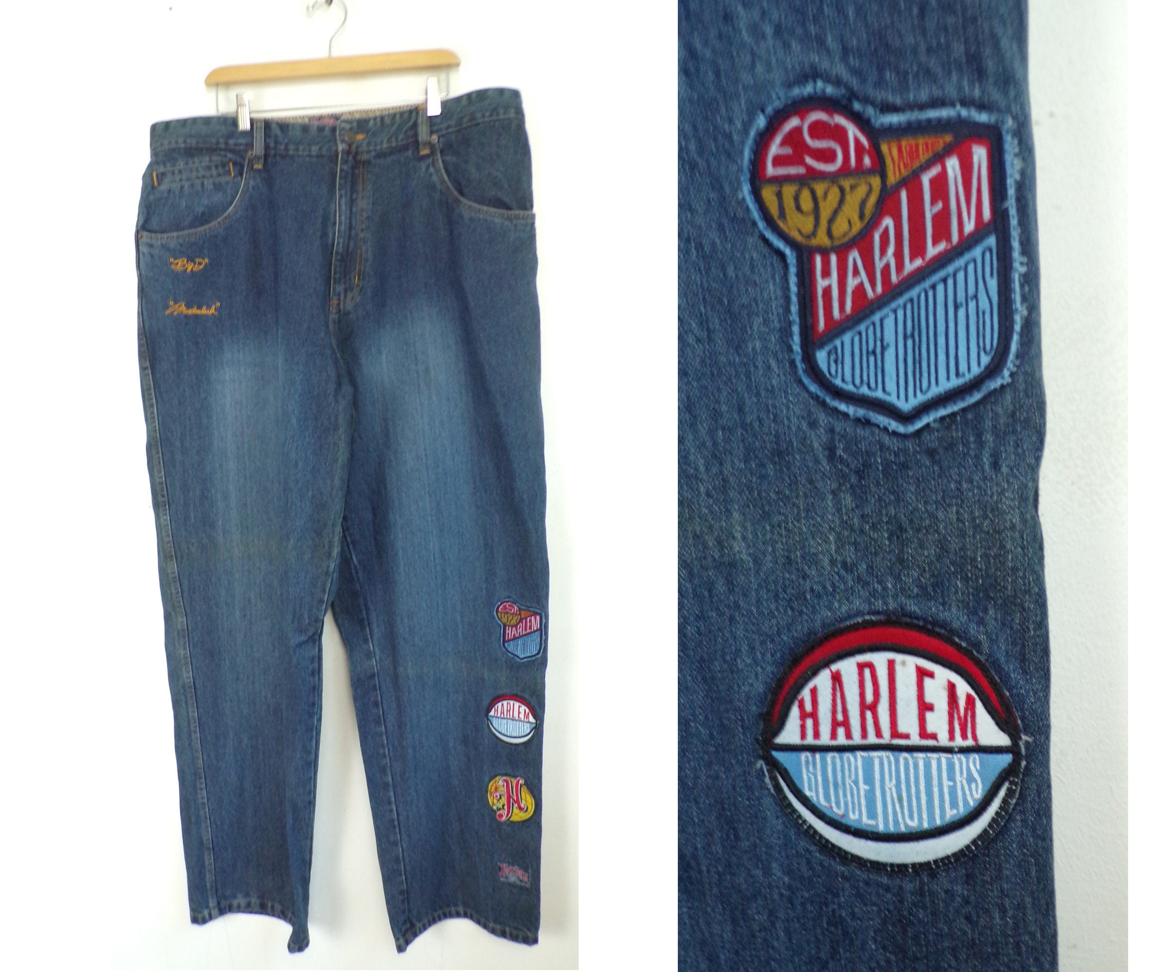Vintage Mens Fubu Jeans, Harlem Globetrotter Jeans 42 Waist Fubu 