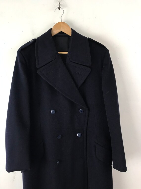 1964 Vintage German Wool Military Coat: Bundeswehr Brandschutz, Size Small/Medium View 3