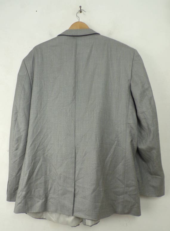 Vintage Mens Gray Blazer, 1980s  Light Gray Size … - image 5