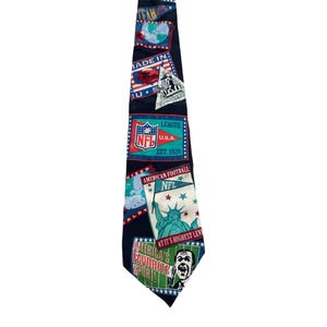 Vintage Football Theme Necktie, 1992 Ralph Marlin NFL Tie | Vintage NFL Football Americas Favorite Sport Mens Necktie | Football Fan Gift