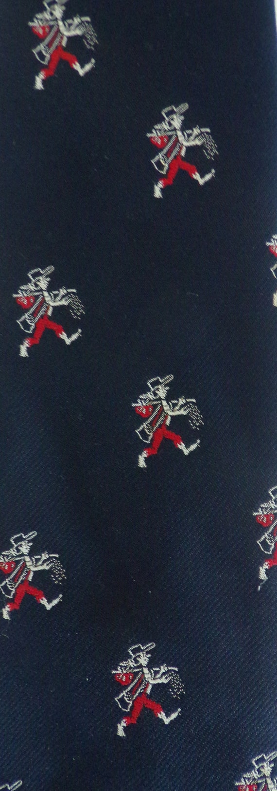 80s Navy Blue Golfer Print Skinny Tie, Golfer Tie… - image 3