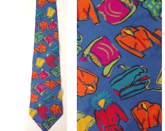 Vintage Gap Colorful Clothing Tie, Clothing, Bright, Neon Colors, Novelty Tie, Gap Tie, Clothing Tie, Retro Tie, 90s Tie, Print Tie, Gap