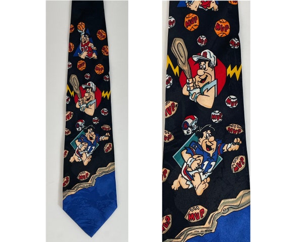 1993 Flintstones Sports Tie, Vintage Flintstones … - image 1