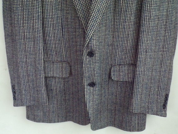 Vintage Mens Check Sport Coat, Blue & White  Mens… - image 4