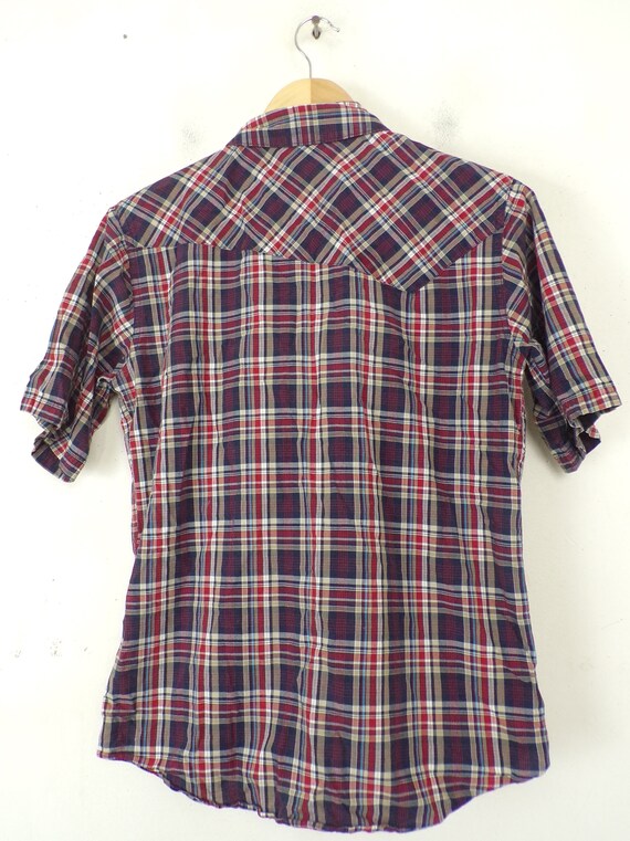 Vintage Mens Plaid Shirt 90s Button Down Mens Sma… - image 5