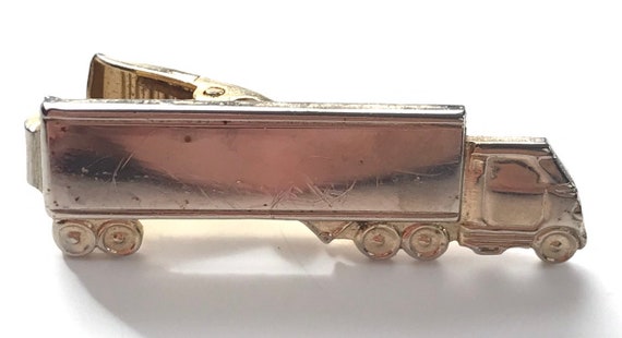 Vintage Tractor Trailer Tie Clip, Truck Tie Clip,… - image 2