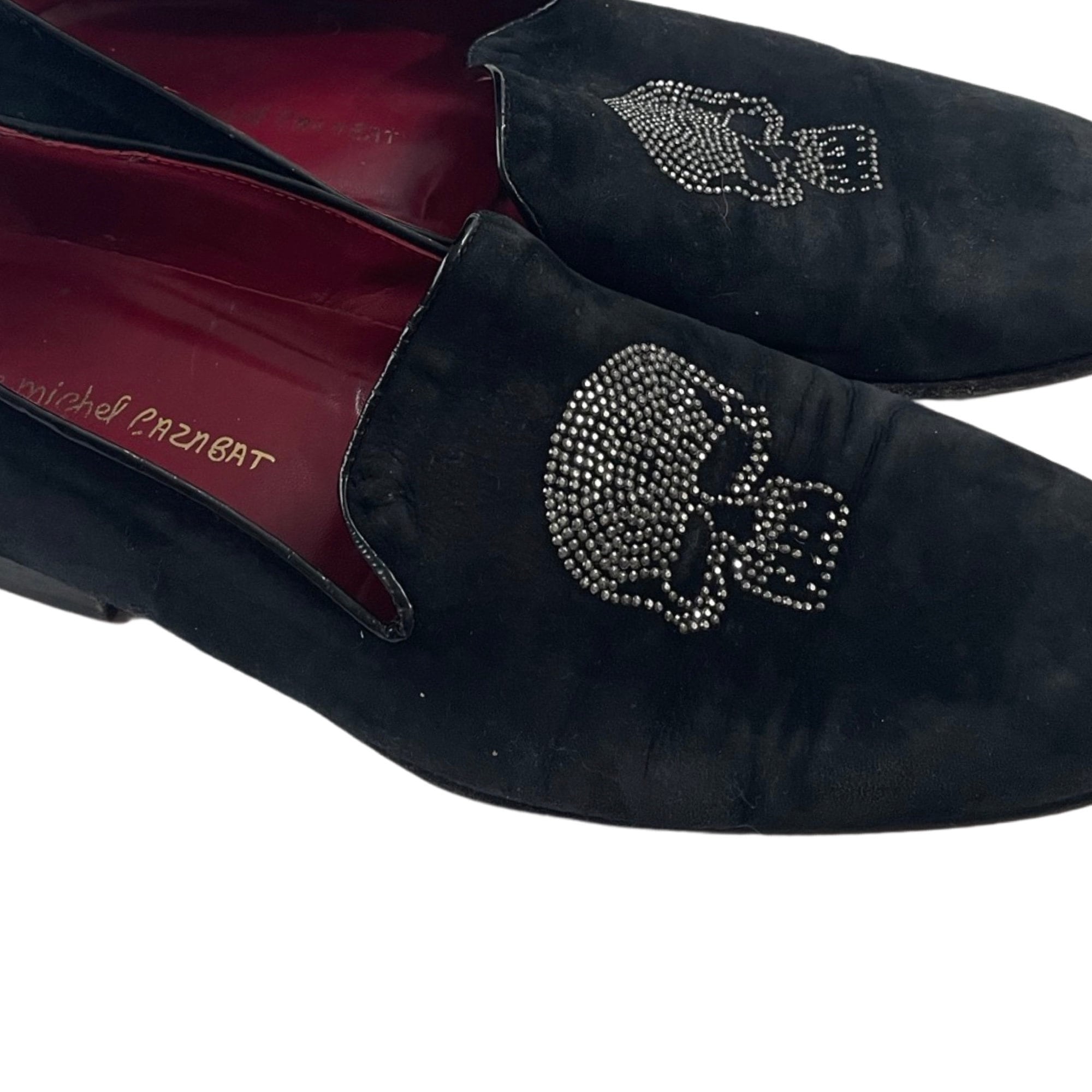Black Skull-Print Men\'s Slip-On Loafers Custom Slip On Vans Shoes - Skeleton Skull Head on black  main image 2