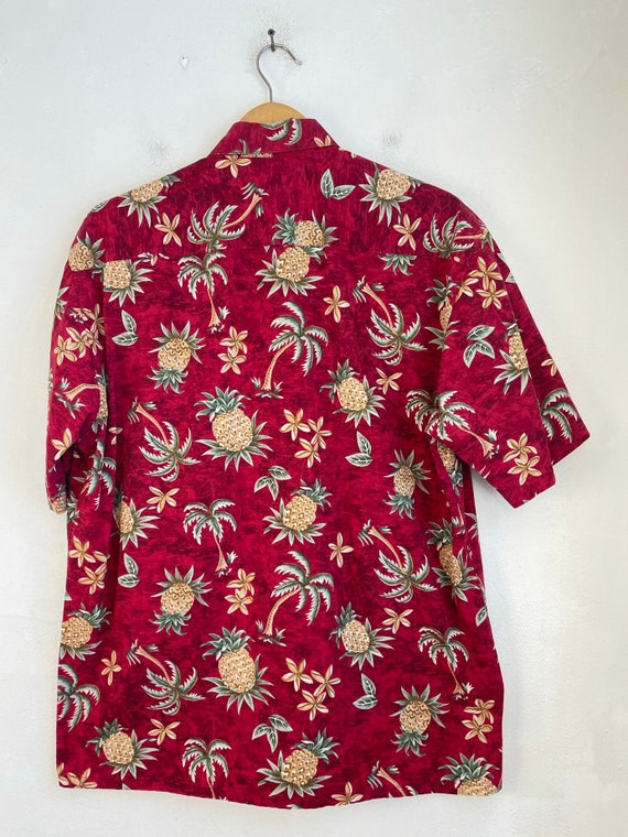 Vintage Pierre Cardin Red Pineapple Hawaiian Shir… - image 5