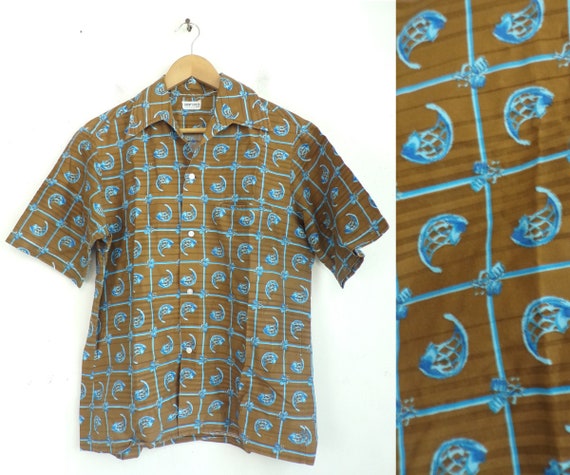 Vintage Liberty House Brown & Blue Abstract Print