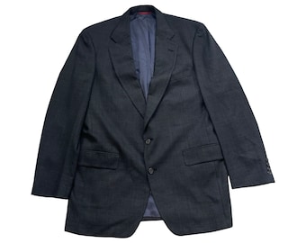Vintage Jos A Bank Dark Gray Plaid Sport Coat Mens Size 42, 90s Gray & Red Plaid Preppy Business Formal Event Blazer
