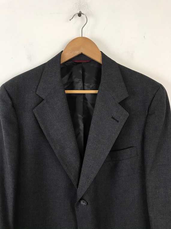 Vintage Mens Gray Suit, 90s Jos A Bank Premium Co… - image 4