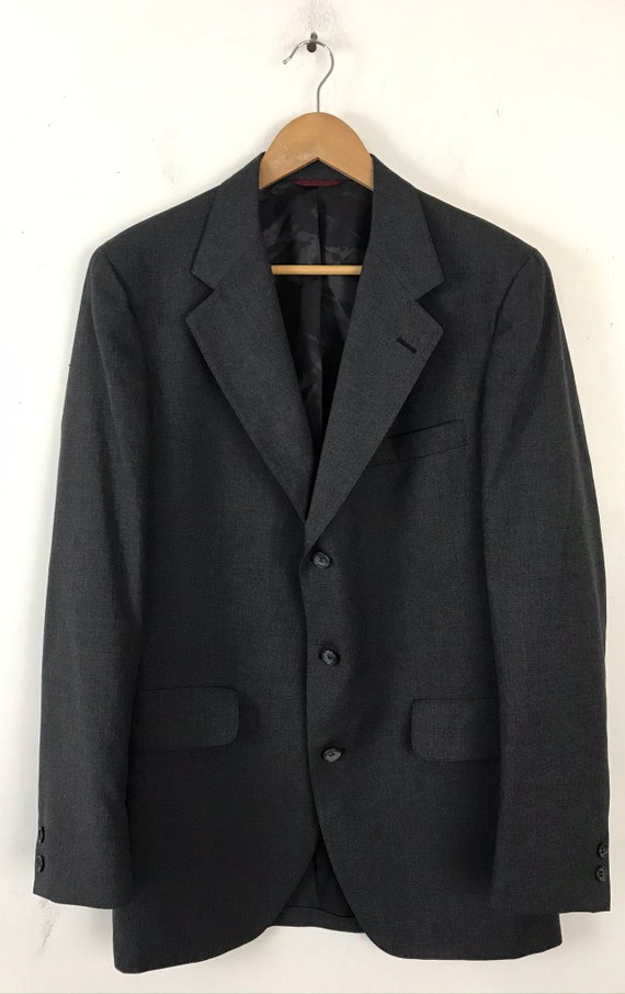 Vintage Mens Gray Suit, 90s Jos A Bank Premium Co… - image 3