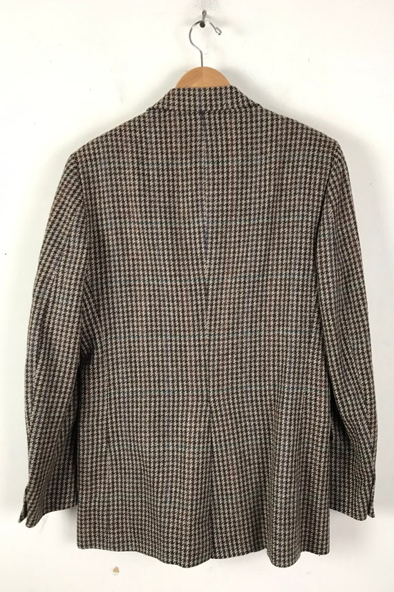 Vintage Mens Houndstooth Blazer, 80s Brown Print … - image 7