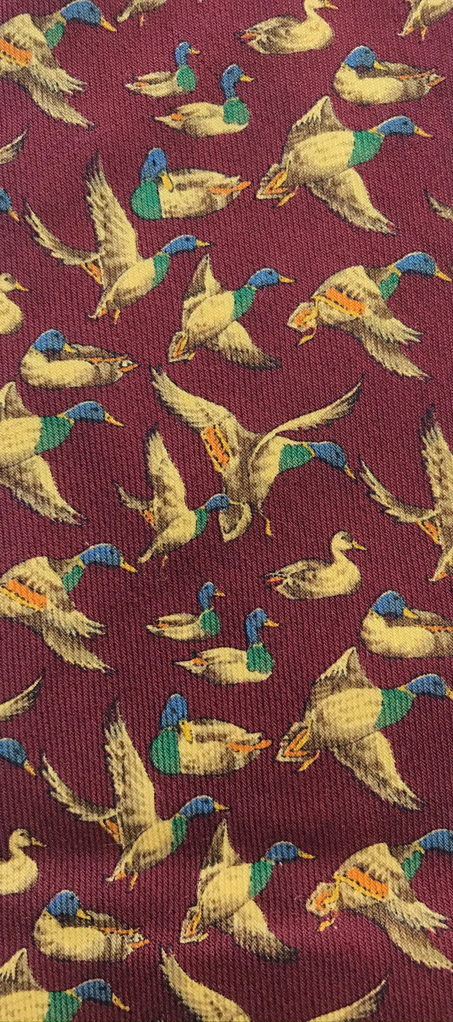 Silk Woven Flying Ducks Motif Tie in Navy - The Ben Silver Collection