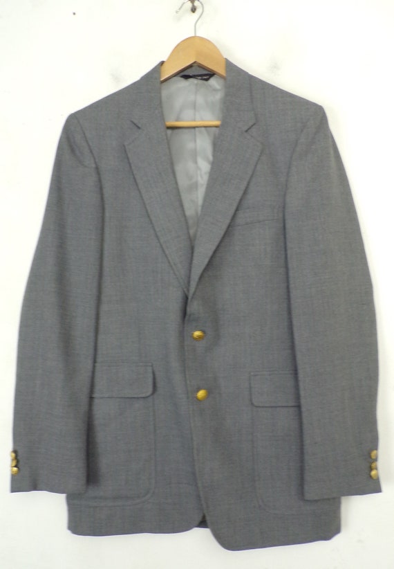 Vintage Mens Gray Sport Coat,  90s Dark Gray Blaz… - image 2