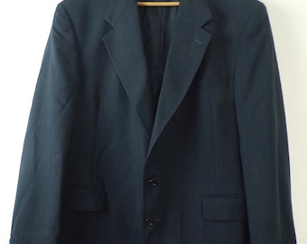 Vintage Herren karierter Blazer | 1990er schwarz karierter Evan Picone Sport Mantel | Schwarzer Sakko, Schwarz Karierter Klassischer Blazer Herren Gr. 46