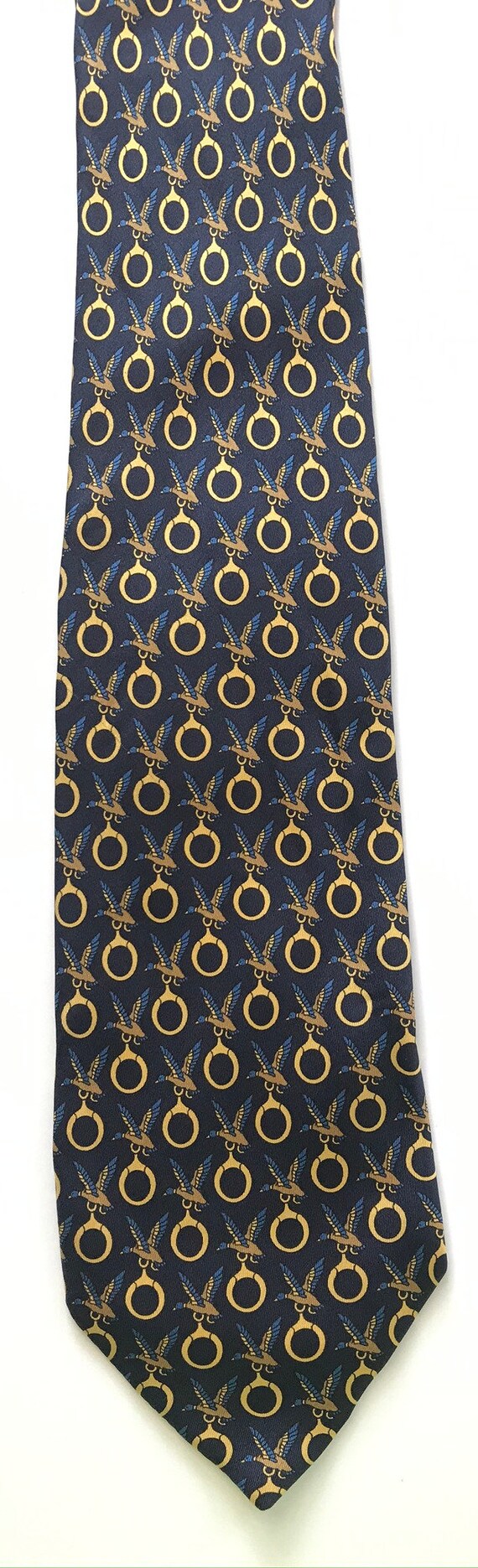 90s Mallard Ducks Rings Tie, Mallard Ducks Necktie, Duck Rings Tie, Novelty Tie, Graphic Print Tie, Mallard Ducks Necktie, Print Tie