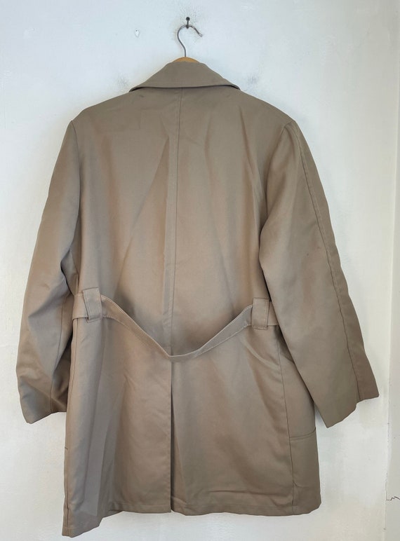 60s Tan Short Trench Coat Mens Size Medium, Vinta… - image 9