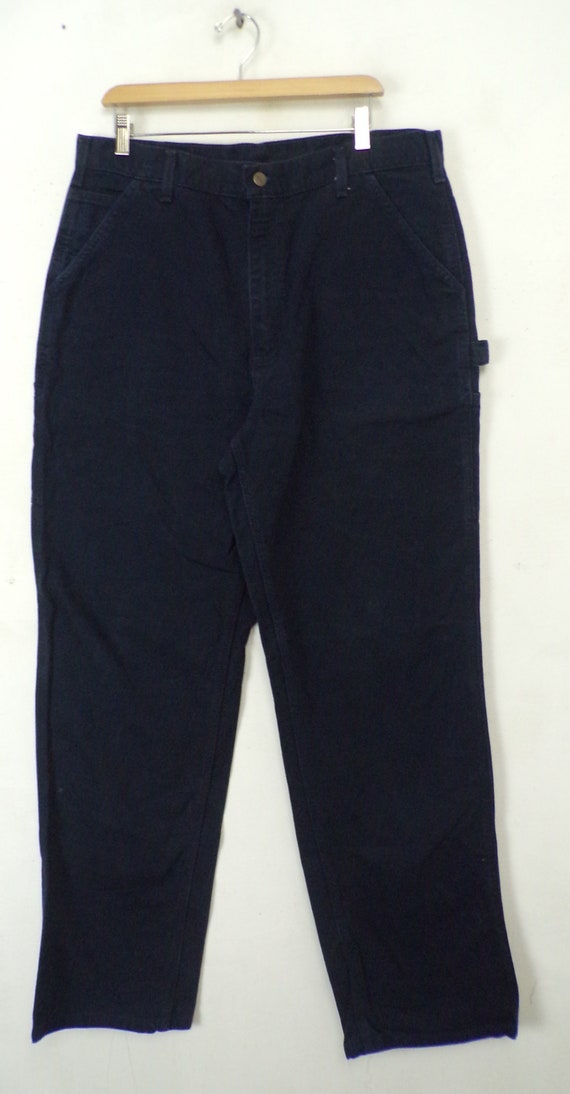 Vintage Mens Carhartt Pants , Dark Blue Cargo Pan… - image 2