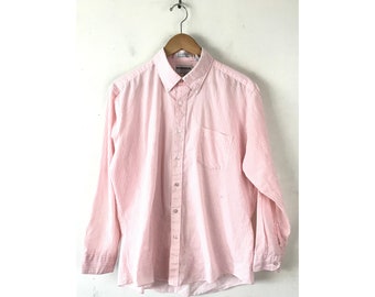 Vintage Mens Pink Striped Shirt , Mcgregor Pink & White Mens Dress Shirt Size 16 32/33, Preppy Light Pink Dress Shirt, 1980s Mens Pink Shirt