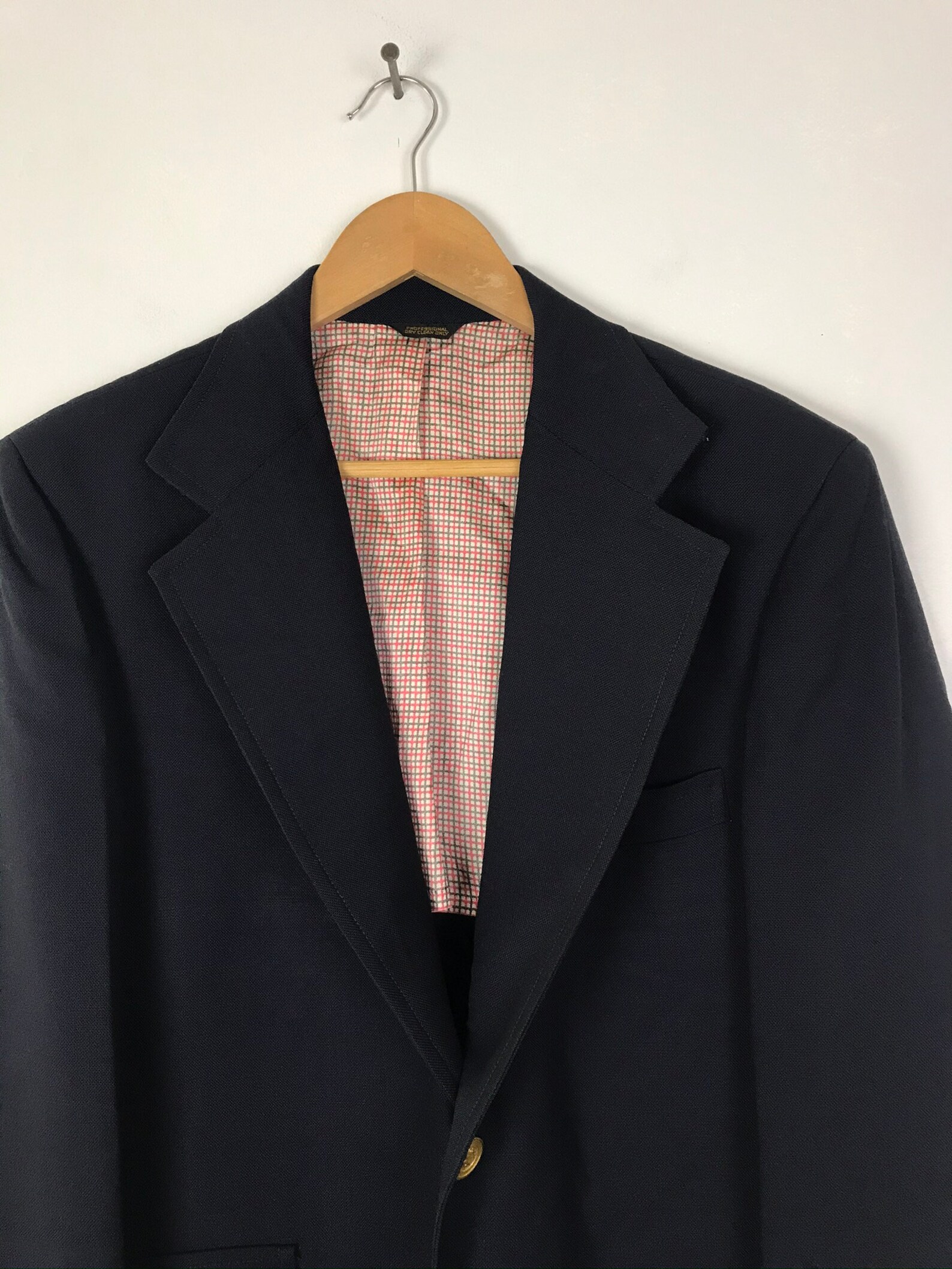 70s Navy Blue Sport Coat With Gold Buttons Mens Size 42 Etsy
