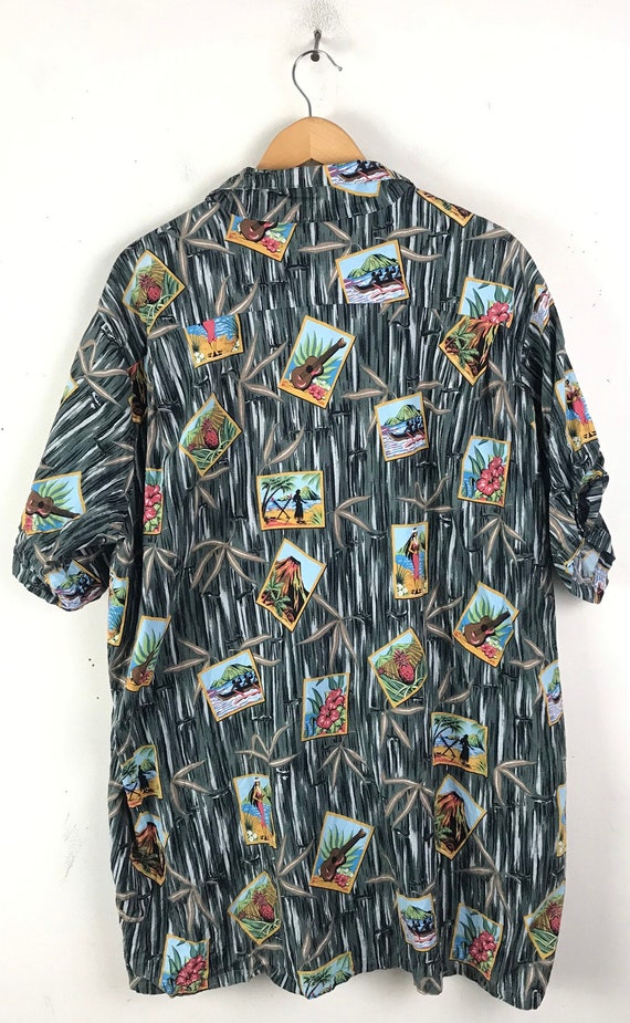 Vintage Island Beach Print Hawaiian Shirt Mens Si… - image 6