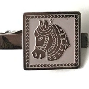 Alfiler de corbata con forma de cabeza de caballo de plata vintage, cabeza de caballo de carro, barra de corbata de plata, alfiler de corbata con forma de cabeza de caballo, alfiler de corbata novedoso, alfiler de corbata para boda, formal