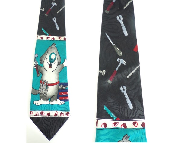 Vintage Mr Fix It Mens Tie, 1990s Novelty Tie, Co… - image 2