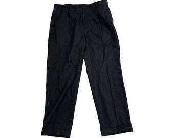 80s Polo Ralph Lauren Dark Gray Pants Mens 38x30 | Vintage Ralph Lauren Tweed Wool Dress Pants | Preppy Mens Polo Pants