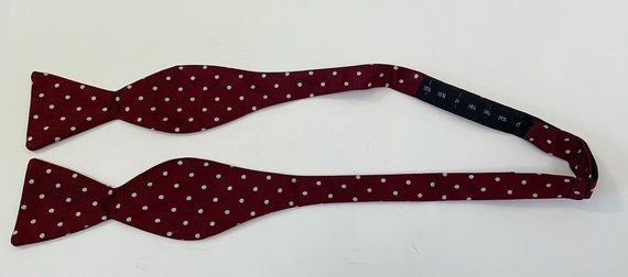 Vintage Red & White Polka Dot Bow Tie, Dark Red S… - image 2