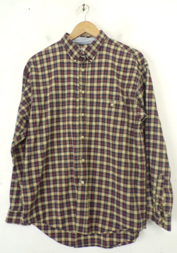 Vintage Mens Plaid Shirt, Bugle Boy Shirt Size La… - image 2