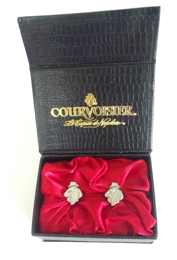 Vintage Mens Cuff Links, In Box New Old Stock Silv