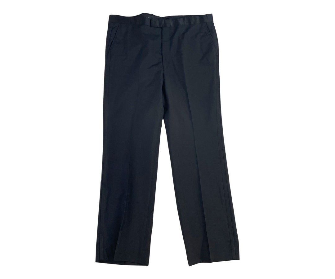 Legacy Fit Black Manufacturers Tuxedo Dress Pants unhemmed unfinished bottom