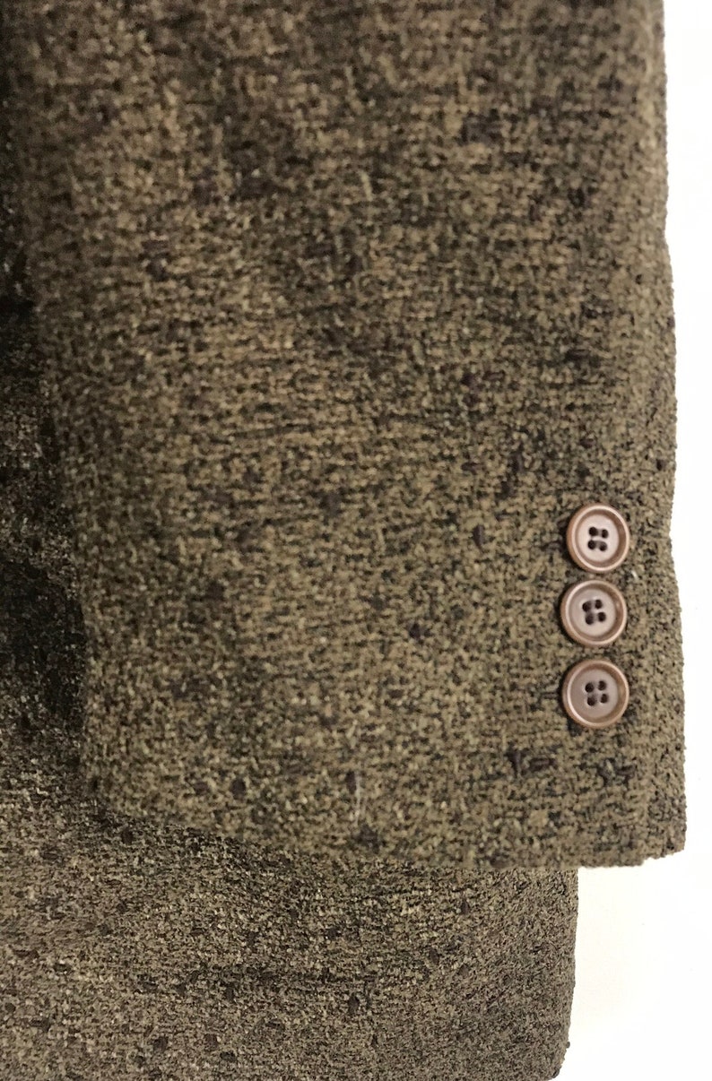 90s Olive Green /& Brown Textured Blazer Mens Size 40 Retro Textured Olive Green Mens Blazer Preppy Olive Green Sport Coat