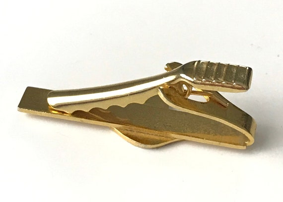 Vintage Cowboy Hat Tie Clip, Silver & Gold Tie Cl… - image 2