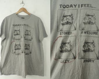 Vintage Star Wars Tshirt, 90s Storm Trooper shirt Size XL, Mens Star Wars Tshirt, Lazy Tshirt, Graphic Tshirt, Star Wars, Gray Tshirt, 90s
