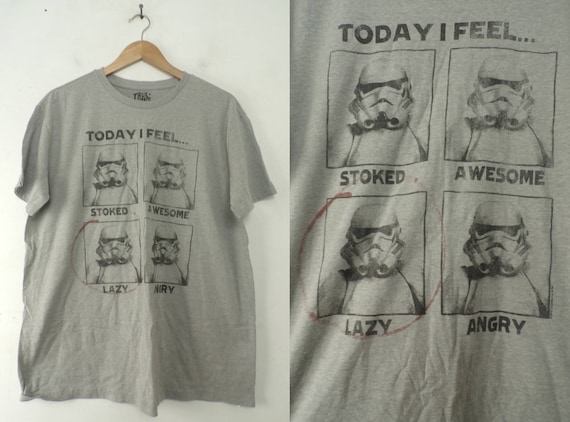 Vintage Star Wars Tshirt, 90s Storm Trooper shirt Size XL, Mens Star Wars Tshirt, Lazy Tshirt, Graphic Tshirt, Star Wars, Gray Tshirt, 90s