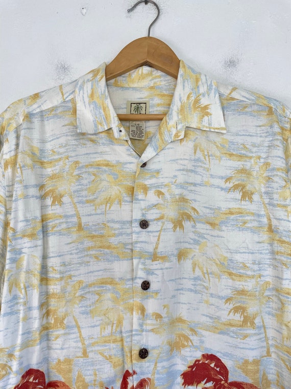 Vintage Palm Tree Sunset Hawaiian Shirt Mens Larg… - image 3