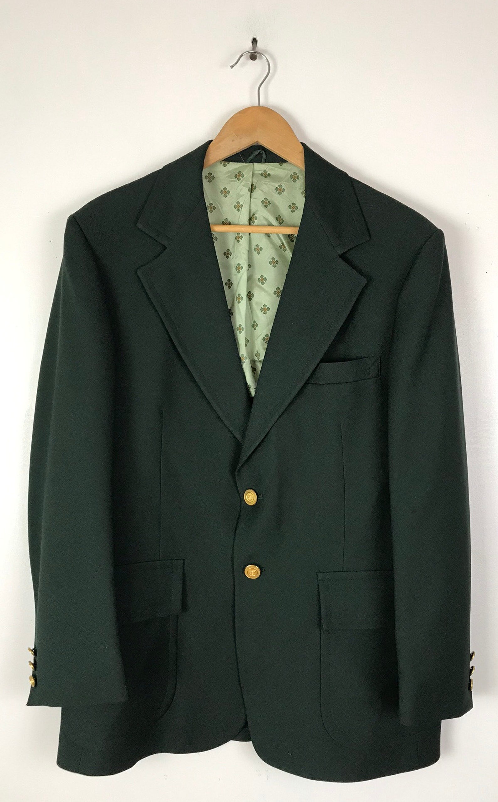 70s JC Penney Dark Green Three Piece Polyester Suit Mens Size | Etsy