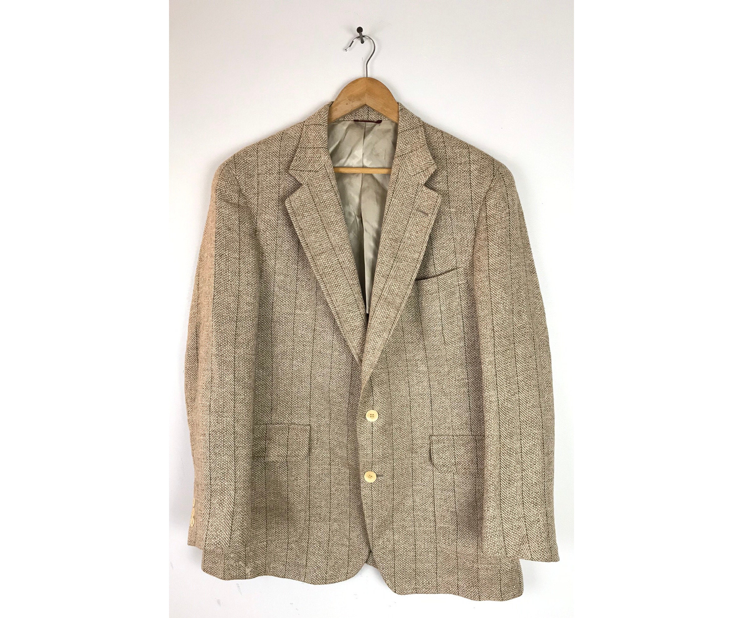 Vintage Jos A Bank Beige Tweed Sport Coat Mens Size 42 Beige - Etsy