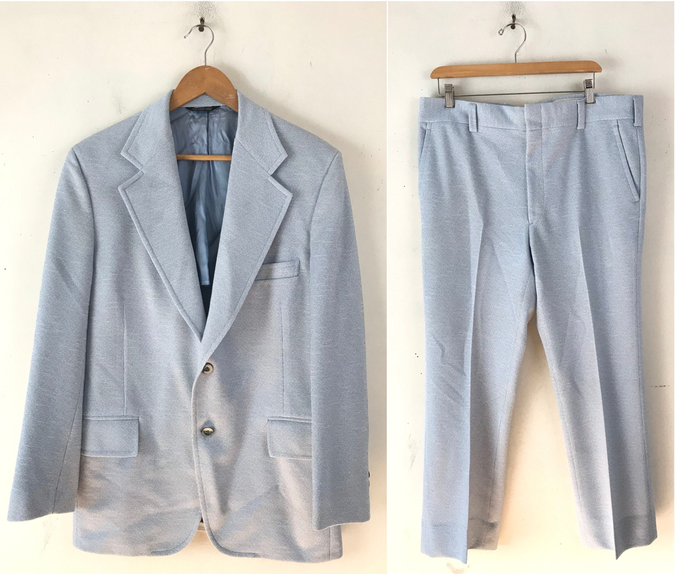 Men's Formal Casual Vintage Suit Pants Blue main image 0