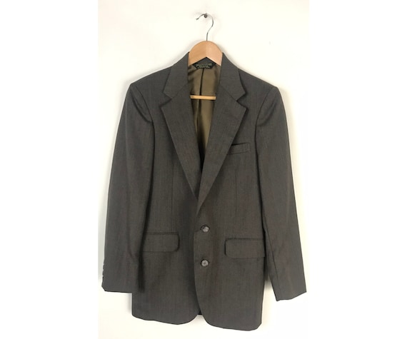 80s Dark Brown Sport Coat Mens Size 36, Vintage C… - image 1