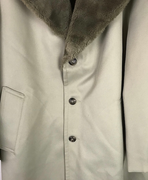 Vintage Mens Winter Coat, JC Penney Beige Faux Fur Co… Gem
